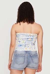 Reversible Printed Pattern Crop Tube Top