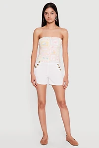 Reversible Printed Pattern Crop Tube Top