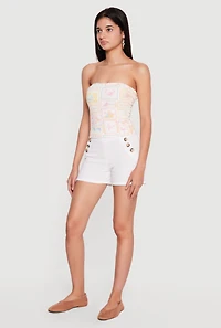 Reversible Printed Pattern Crop Tube Top