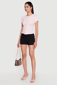 Short Sleeve Button Front Top