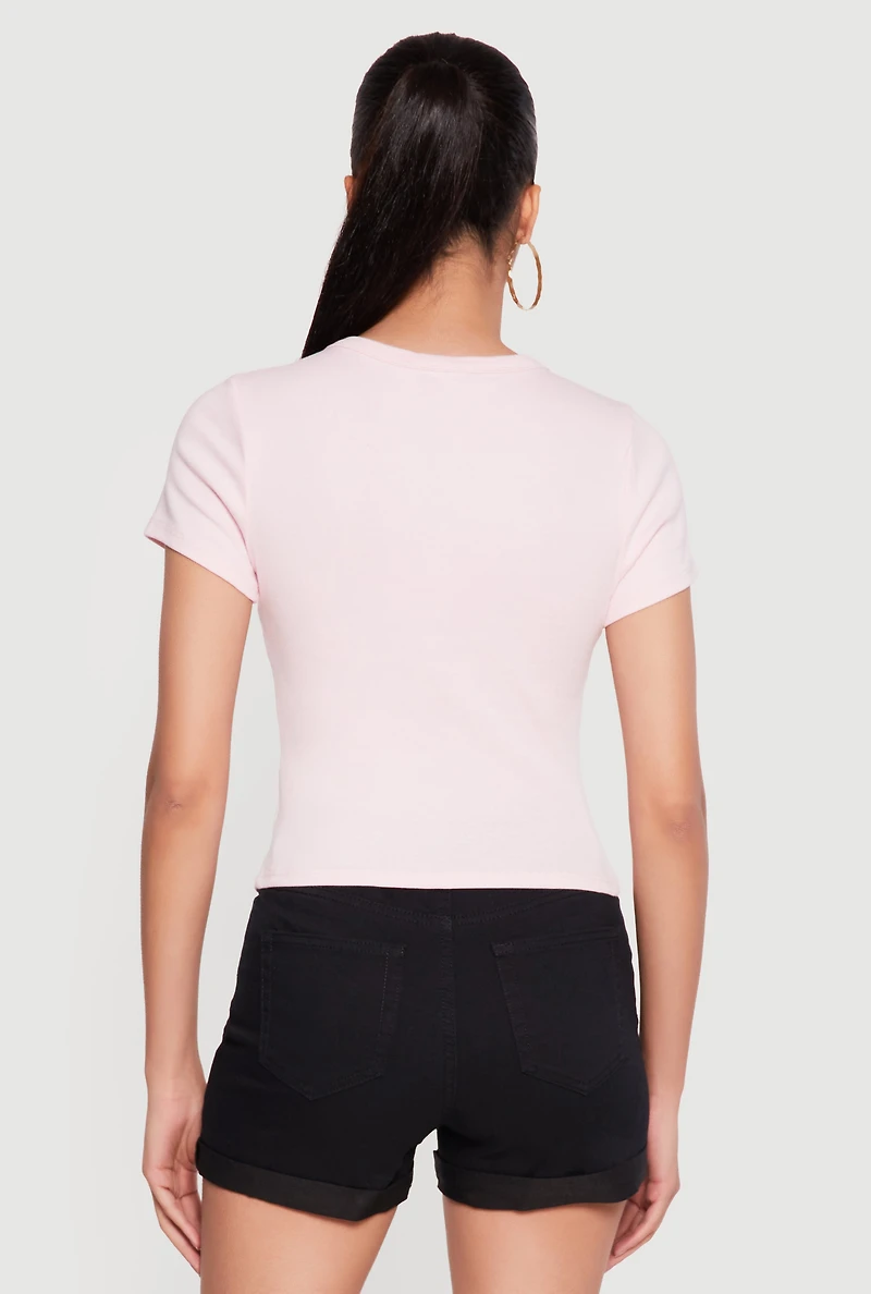 Short Sleeve Button Front Top