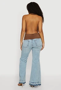 Backless Cowl Neck Halter Top