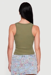 Studded Trim Scoop Neck Tank Top