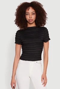 Womens Tiered Short Sleeve Top,