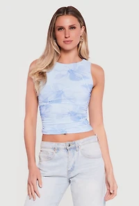 Sleeveless Floral Mesh High Neck Blouse