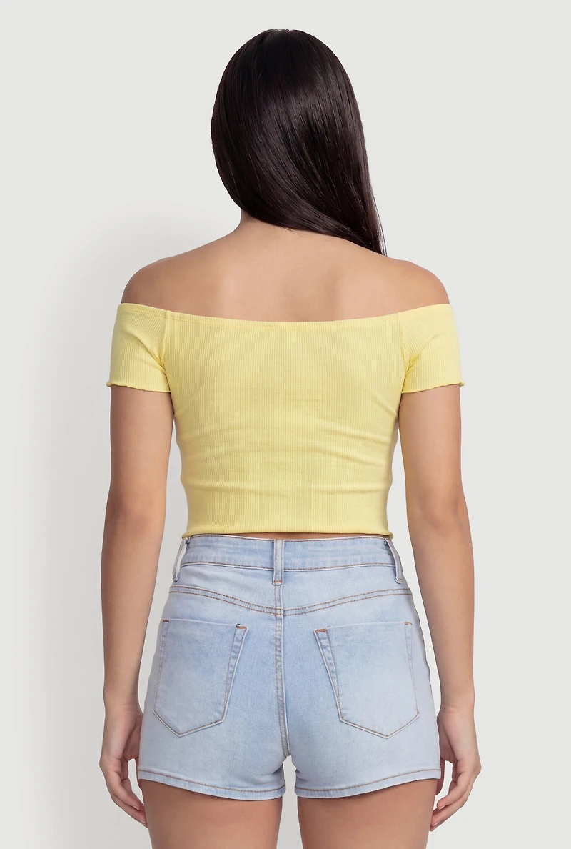 Slit Front Off The Shoulder Top