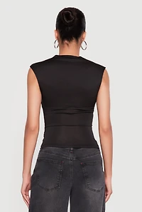 Square Neck Cap Sleeve Blouse