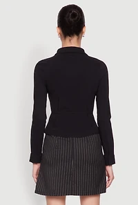 Womens Iris Tie Waist Button Front Shirt, L