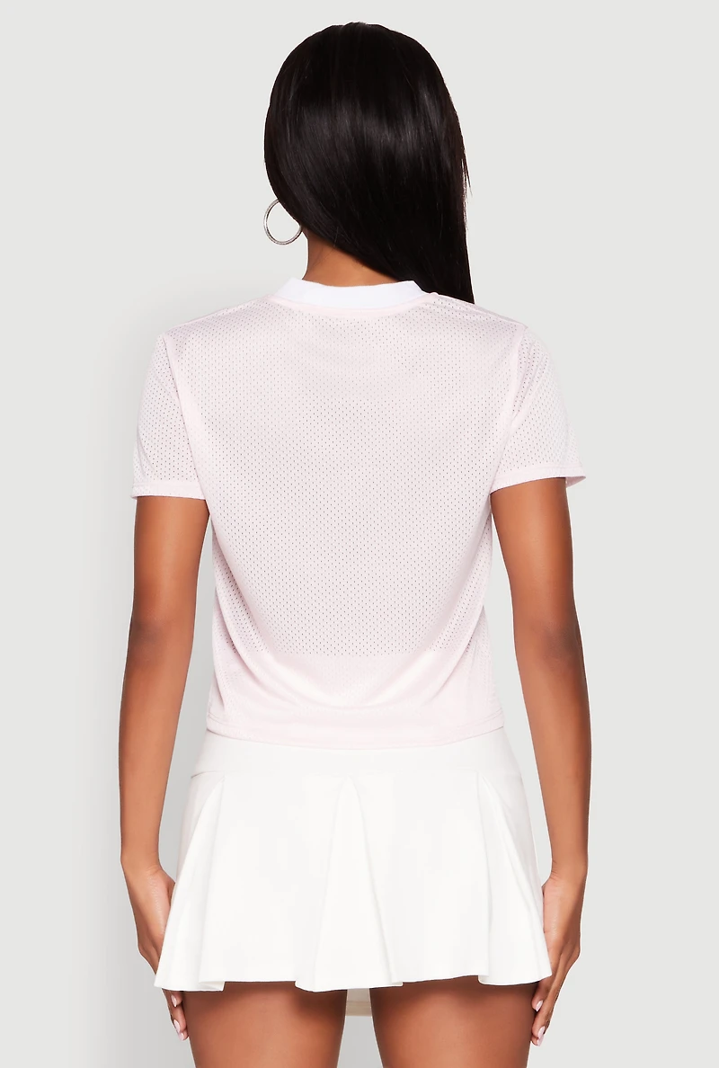 Womens Graphic Jersey Top, Pink,