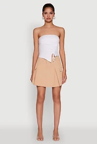 Chic Tube Top with Ruching and Asymmetrical Design