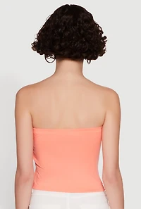 Womens Chic Tube Top with Ruching and Asymmetrical Design,