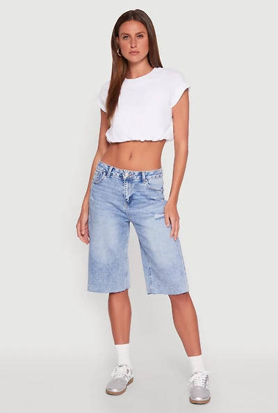 Bubble Hem Cropped Tee