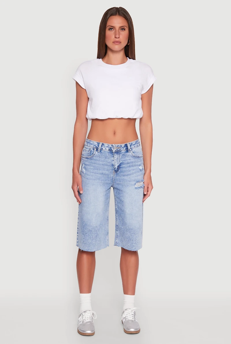 Bubble Hem Cropped Tee