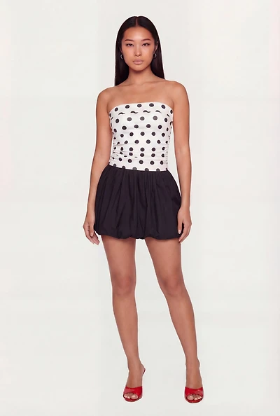 Patterned Ruched Side Tube Top