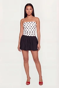 Patterned Ruched Side Tube Top