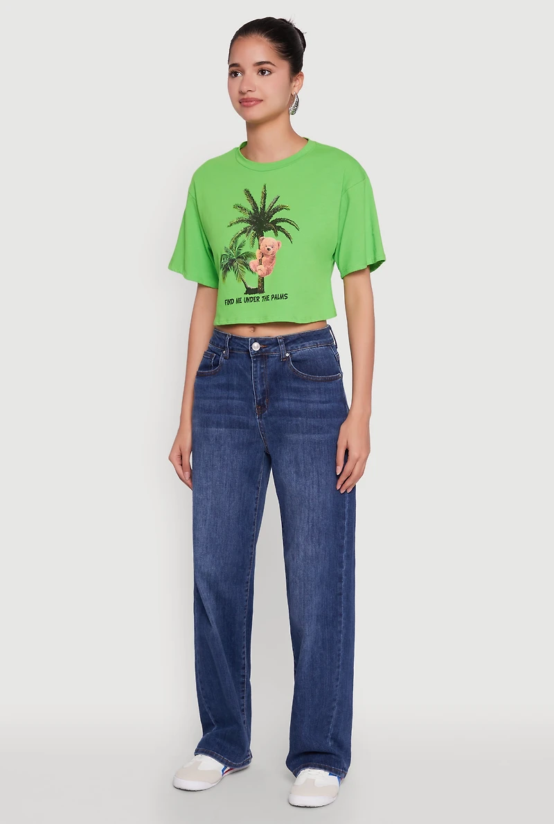 Find Me Under The Palms Graphic Cropped T Shirt