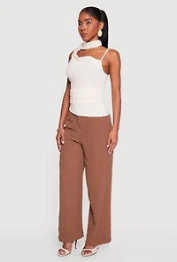 Scarf Ruched Asymmetrical Top
