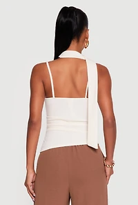 Scarf Ruched Asymmetrical Top
