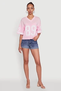 Womens 89 Graphic Boxy Football Jersey,