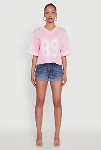 Womens 89 Graphic Boxy Football Jersey,