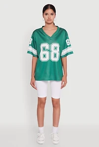Womens 68 Graphic V-Neck Football Jersey,
