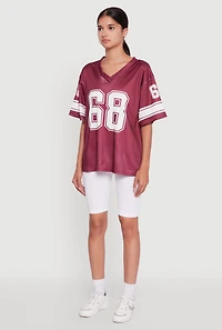Womens 68 Graphic V-Neck Football Jersey,