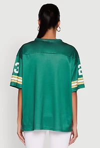 Womens Brooklyn 23 Graphic Football Jersey, Green, Size M