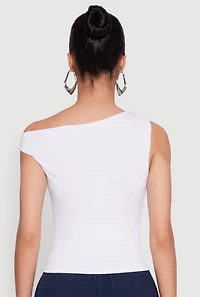 Womens Almost Famous Twist Sleeve Blouse, White, Size M