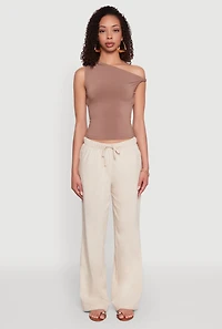Womens Almost Famous Twist Sleeve Blouse, Brown, Size XL