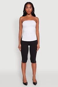 Womens Madden Girl Ruched Side Slit Tube Top, White,