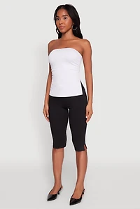 Womens Madden Girl Ruched Side Slit Tube Top, White, Size XL