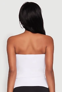 Womens Madden Girl Ruched Side Slit Tube Top, White,