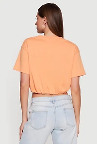Almost Famous V-Neck Football Cropped T-Shirt