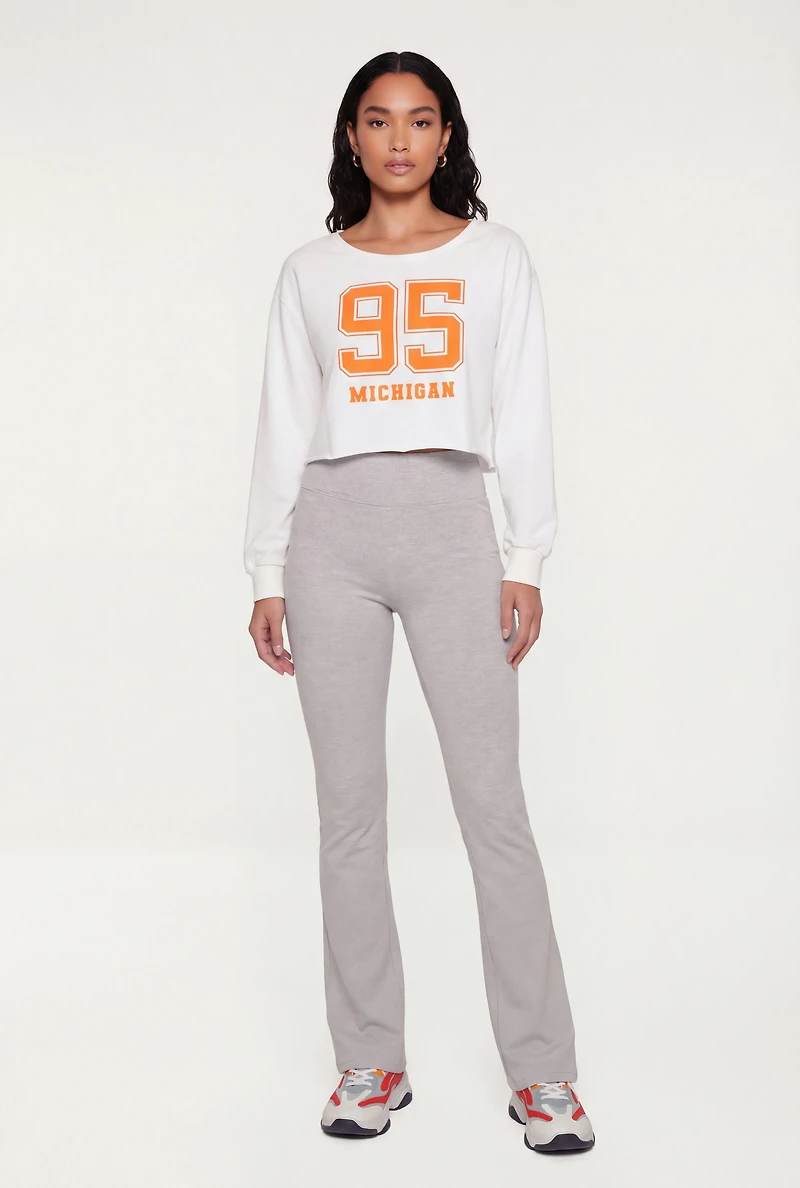 Cropped Long Sleeve Graphic Sweatshirt