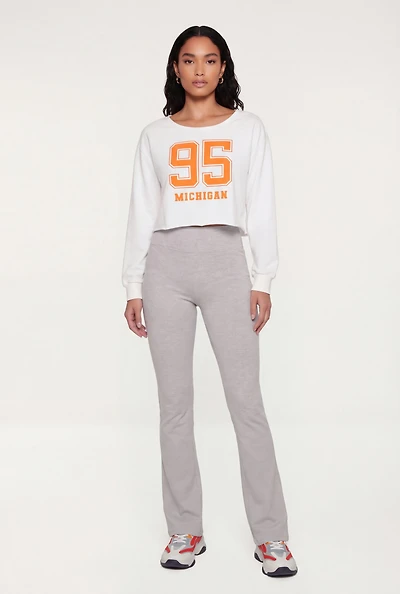 Cropped Long Sleeve Graphic Sweatshirt