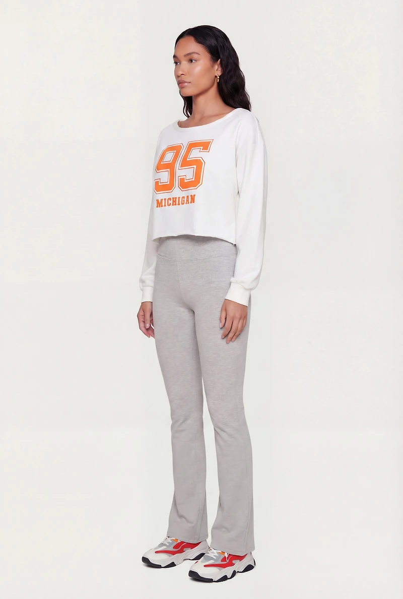 Cropped Long Sleeve Graphic Sweatshirt