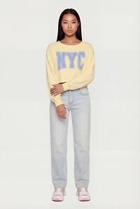 Cropped Long Sleeve Graphic Sweatshirt