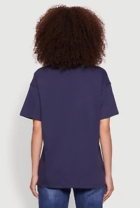 Womens Almost Famous Rhinestone Graphic T-Shirt, M