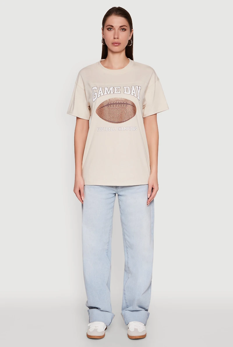 Womens Almost Famous Rhinestone Graphic T-Shirt,