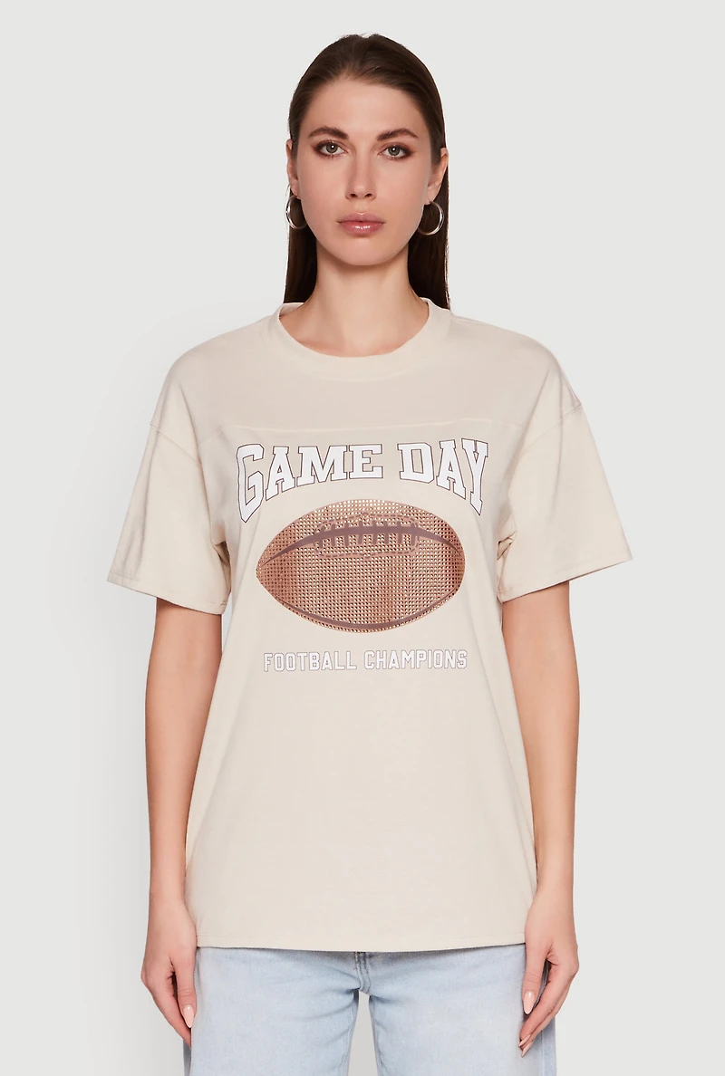 Womens Almost Famous Rhinestone Graphic T-Shirt,