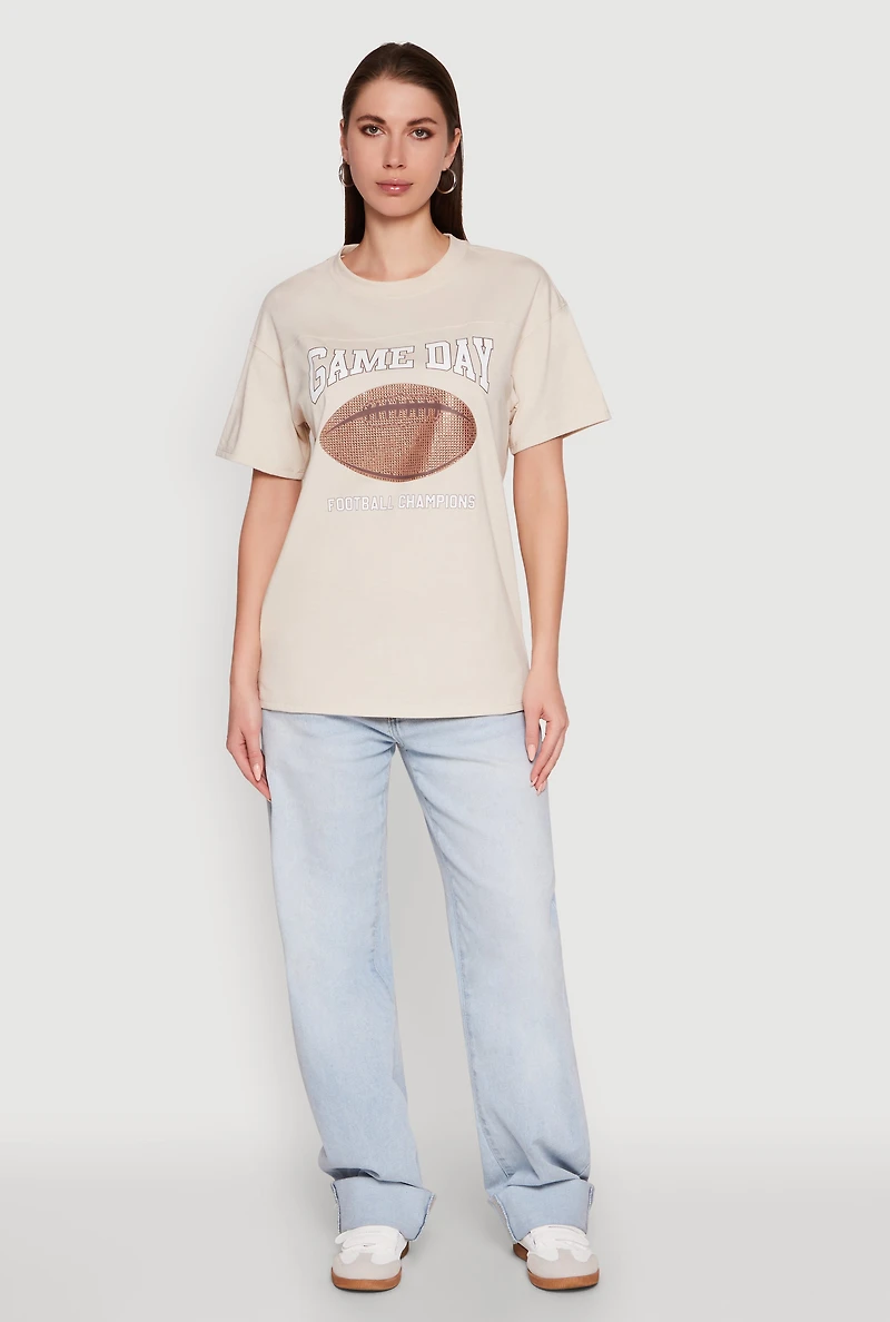Womens Almost Famous Rhinestone Graphic T-Shirt,