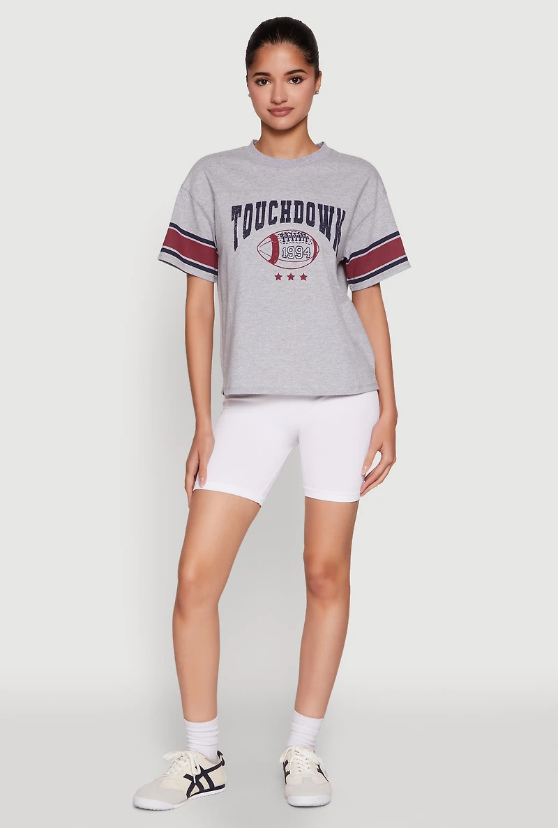 Womens Almost Famous Graphic Varsity T Shirt, Grey, Size XL