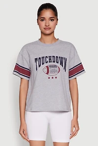 Womens Almost Famous Graphic Varsity T Shirt, Grey, Size XL