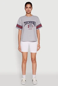 Womens Almost Famous Graphic Varsity T Shirt, Grey, Size XL