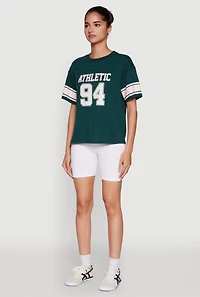 Womens Almost Famous Graphic Varsity T Shirt, S