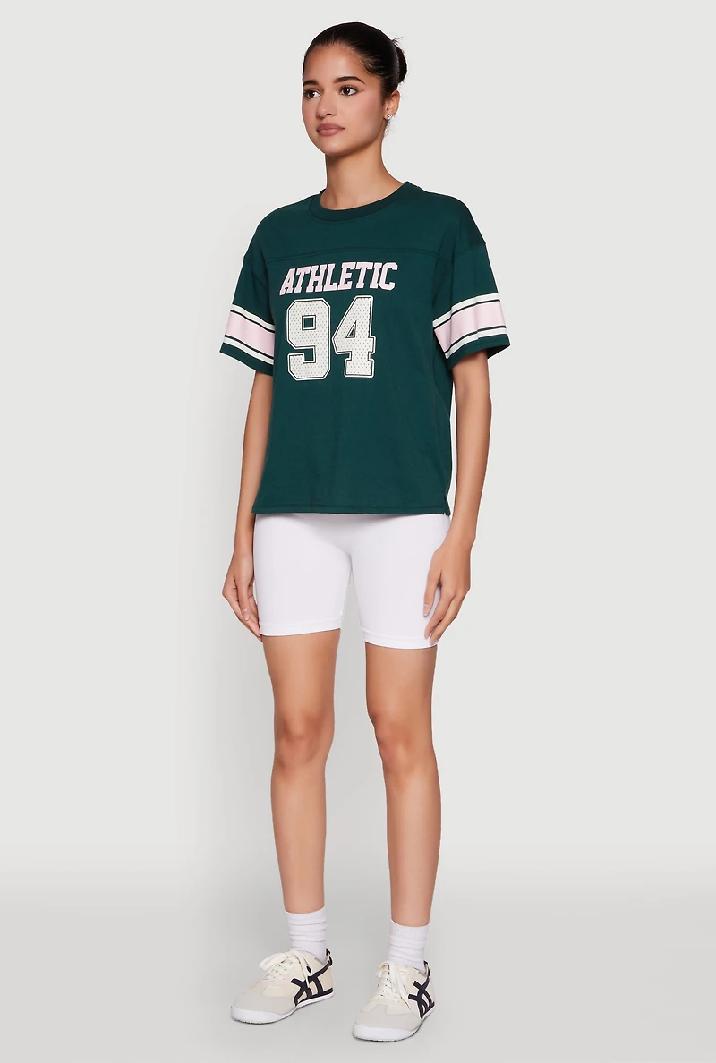 Womens Almost Famous Graphic Varsity T Shirt,