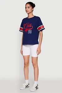 Womens Almost Famous Graphic Varsity T Shirt,