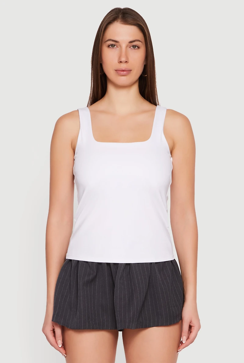 Solid Square Neck Tank Top