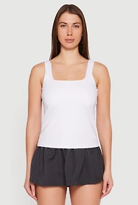 Solid Square Neck Tank Top
