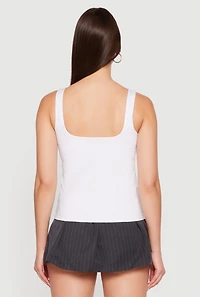 Solid Square Neck Tank Top